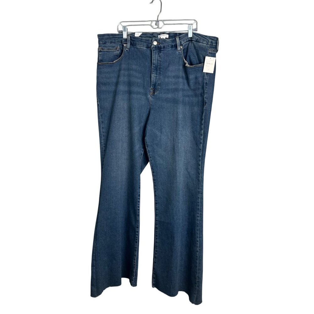 Good‎ American High Rise Flare Leg Jeans Plus Size 26 Stretch NWT